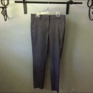 H&M Blue Dress Pants Size 6 Blue Printed Office Career Preppy Academia Skinny